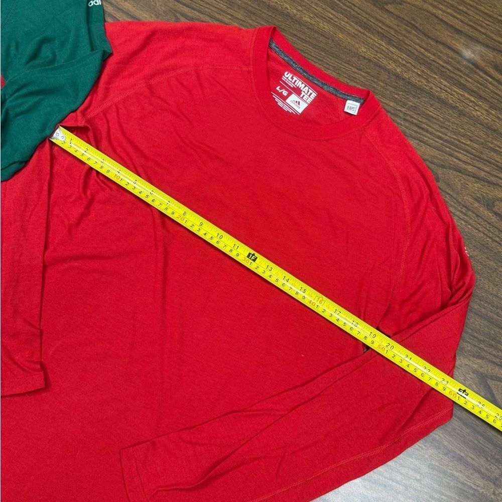 Adidas Red and Green Ultimate Tee lot of 2 Shirts Mens Size Large - Picture 9 of 10